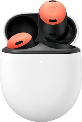 Google Pixel Buds Pro case geopend coral