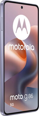 Moto rola Moto G86 5G lilla foran venstre side