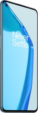 OnePlus 9 azul tapa delantera lado izquierdo