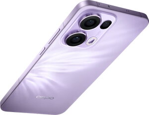Oppo reno 13 5g lilla bagside højre side top skæv