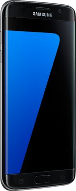 Samsung Galaxy S7 edge zwart voorkant linkerzijkant schuin