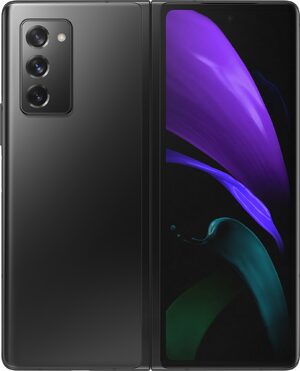 Samsung Galaxy Z Fold 2 negro fuera abierto