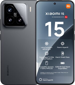 Xiaomi 15 svart oversikt